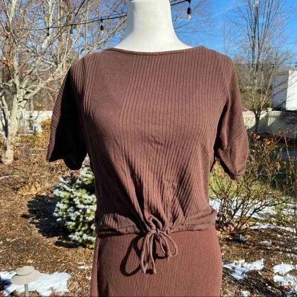 NWT Free People Blaine Set Midi Dress Sweater in Brown 2 Piece Matching XS - Picture 5 of 13
